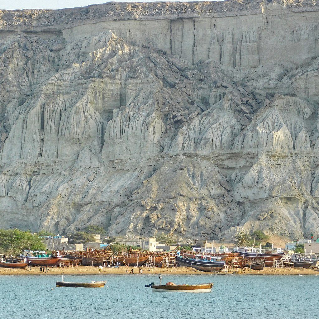 Koh-e-Batil in background Gwadar Fishing Basin