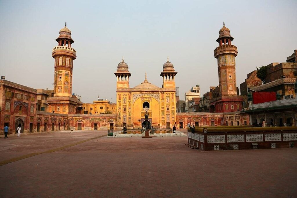 Courtyard at the Wazir Khan Mosque in Lahore, Pakistan